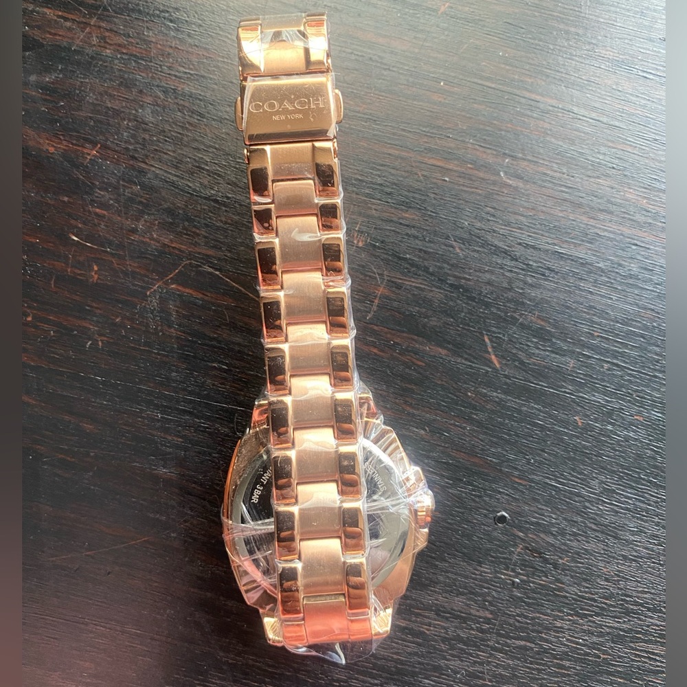 Coach Boyfriend 34 Mm Rose Gold Plated Crystal Bracelet Watch - Picture 5 of 5